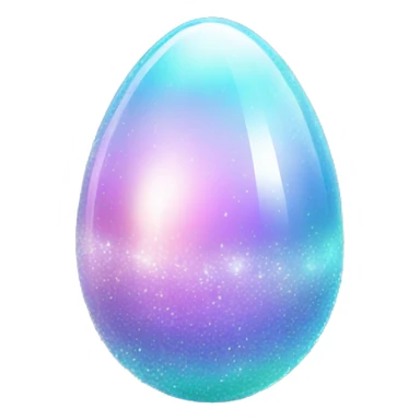 Sparkly glossy Pastel iridescent glass crystal egg sticker