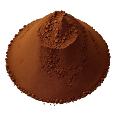 loose mound of finely ground dark brown chicory powder with soft matte texture, slightly uneven edges, gently rippled surface, light earthy grind, no scoop or jar, emoji scale, soft lighting, subtle shadows sticker
