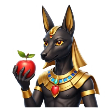 anubis god with an apple sticker