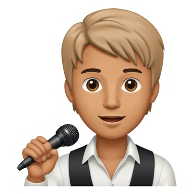 passionate male singer holding microphone sticker