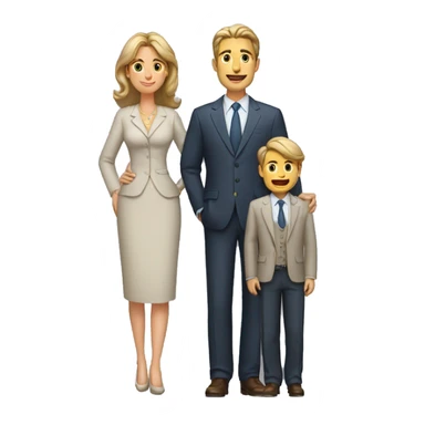 male and female parents who are well dressed and the man is standind behind the women full body sticker