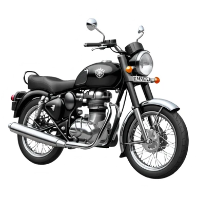 Black royal Enfield with white logo facing left sticker