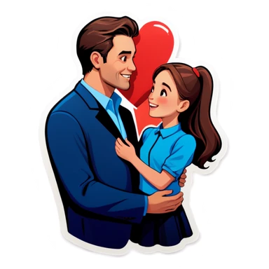 Guy giving heart to girl! sticker