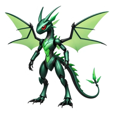 Gothic Black Edgy Futuristic Flygon-Scyther-Fakemon-hybrid Full Body sticker