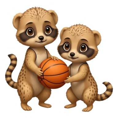 Baby meerkats playing basktball sticker