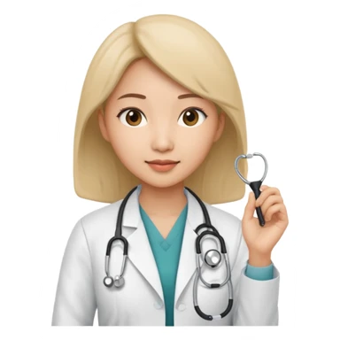 asian woman doctor with stethoscope removal sticker