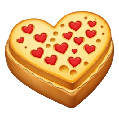 bread and cheese, and between them a heart sticker