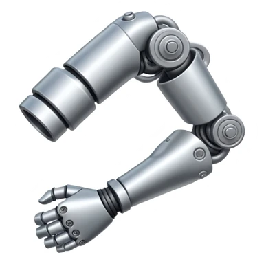 silver mechanical arm bycep sticker