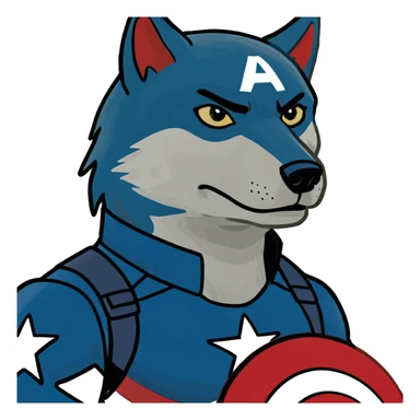Captain America wolf sticker