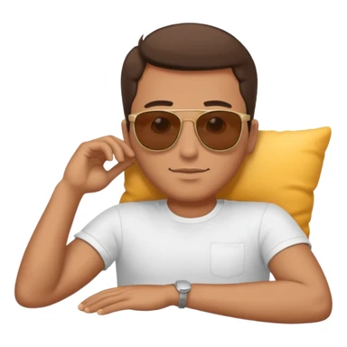 man laying down sticker