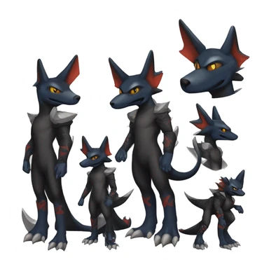 Black Cool Edgy Nargacuga-Garchomp-Houndoom-Sergal Fakémon with Edgy markings sticker
