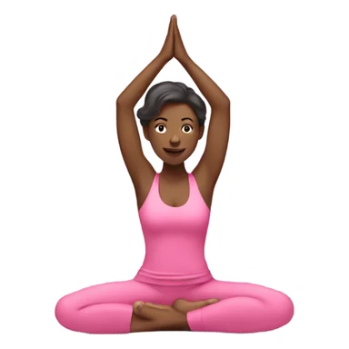 British woman in pink doing yoga sticker