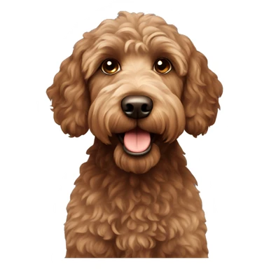 Brown Labradoodle  sticker