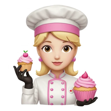Pink chef hat princess peach with a hand sticker