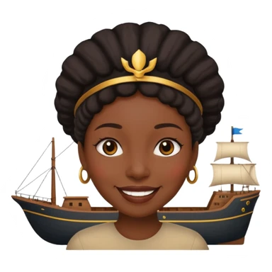 A black women with a ship for a head sticker