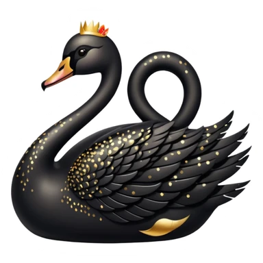 Shining black swan with gold sparkling details  sticker