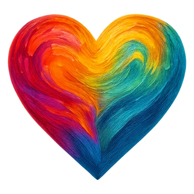 heart with a painterly oil texture sticker