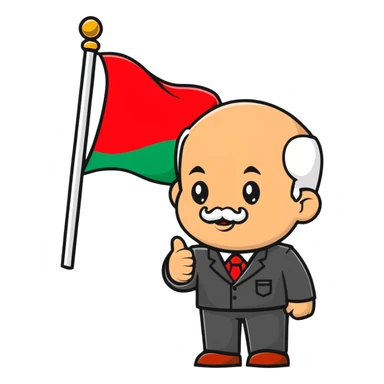 Lukashenko with Belarus flag sticker