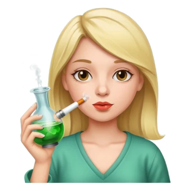girl smoking bong sticker