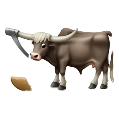 oxen drawing wooden plough sticker