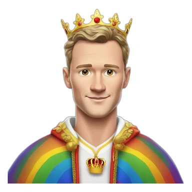 Jonathan Toews as a rainbow king with a royal robe on sticker