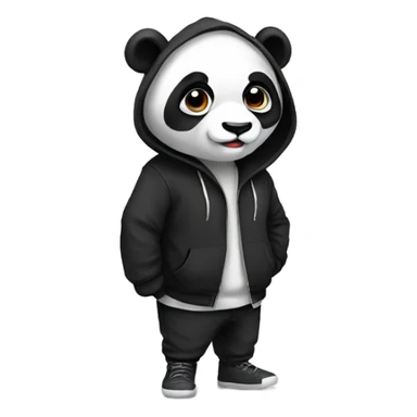 Panda with hoodie sticker