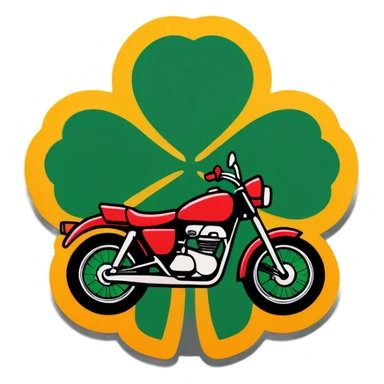 motorcycle with a clover on top sticker