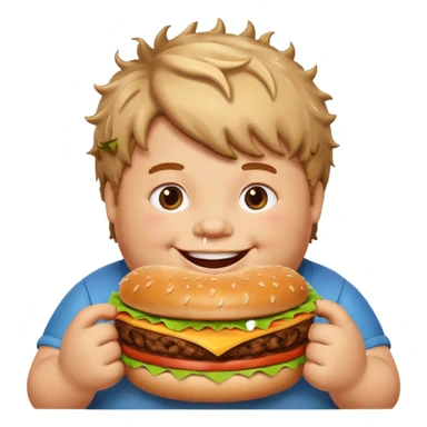 Fat Boy with burger  sticker