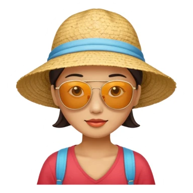 Photorealistic Chinese tourist wearing sunglasses sticker