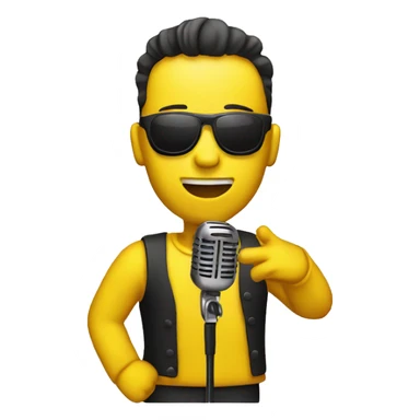 yellow man singer with microphone sticker