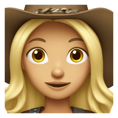 Blond girl with dark brown cowboyhat  sticker