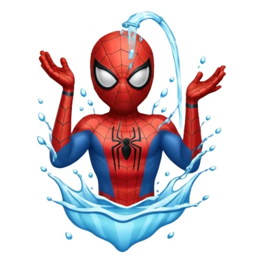 emoji de spiderman tomando agua sticker
