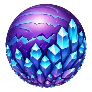 planet, surface covered in glowing crystals  sticker