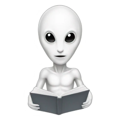 White alien notebook sticker