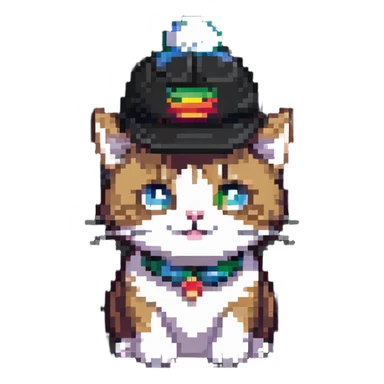 cat wearing a hat sticker