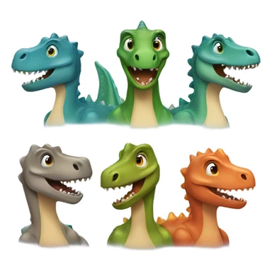 Five dinosaur emojis. sticker
