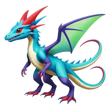 Shiny Noivern-Salandit-Latios-Flygon-Fakémon-hybrid-creature (full body)  sticker