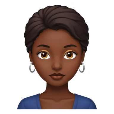 An elegant darkskin girl with small brows sticker