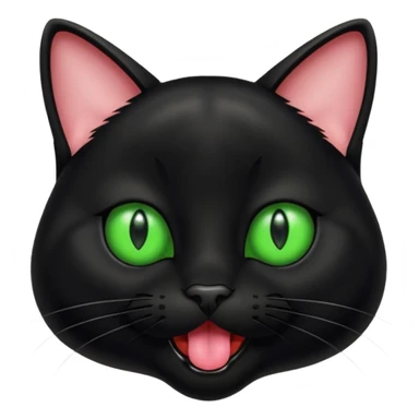 A black cat with its tongue out sticker