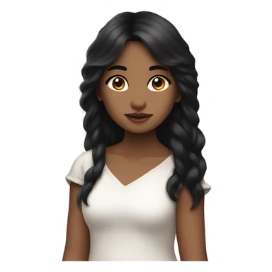 Angelic girl, black hair, mole under right eye,  sticker