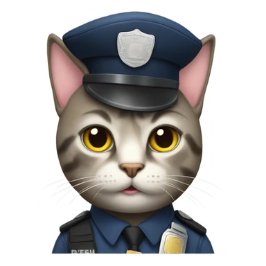 Cat policeman sticker