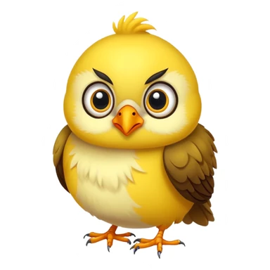 Cartoon yellow cuckoo with big eyes sticker