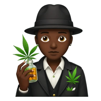 dealer from gang with cannabis on hand styler gangster sticker