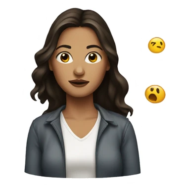 brunette woman artist sticker