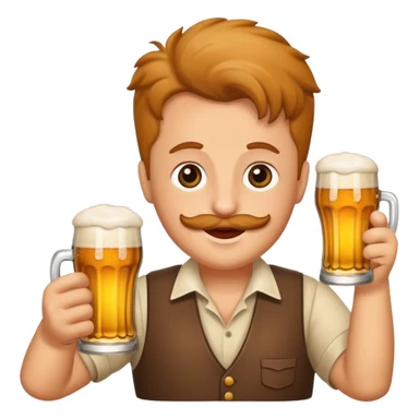 Schnitzel mit einem Bier in der hand sticker