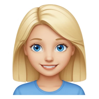 smiling blonde girl portrait blue eyes sticker