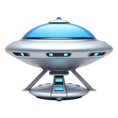 sliver color Ufo minimal design, and with a blue glass cockpit sticker