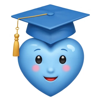 blue heart with a graduation cap sticker
