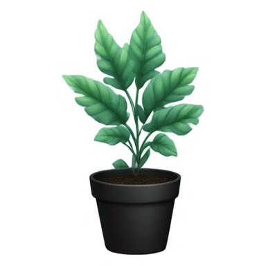 teal plant in black pot sticker