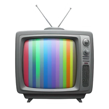 Gray Television with vertical colors bars sticker